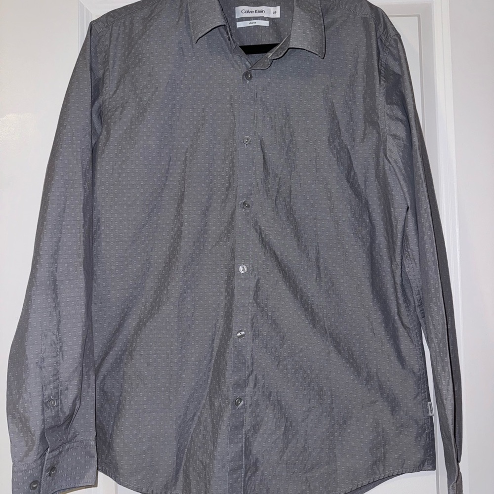Calvin Klein Men's Charcoal Dress Shirt